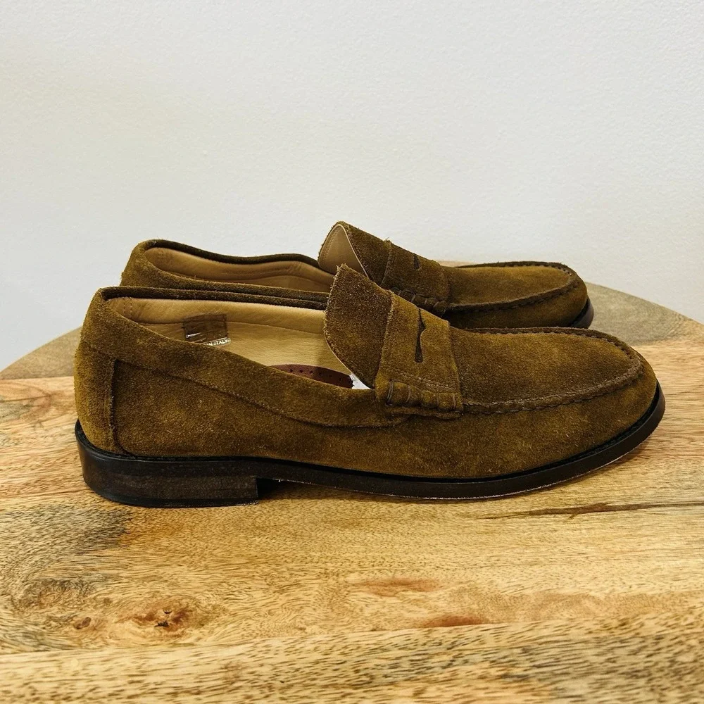 Sesa Footwear Brown Suede Leather Loafers Men's Size 45 US 12.5 EUC Made Italy
